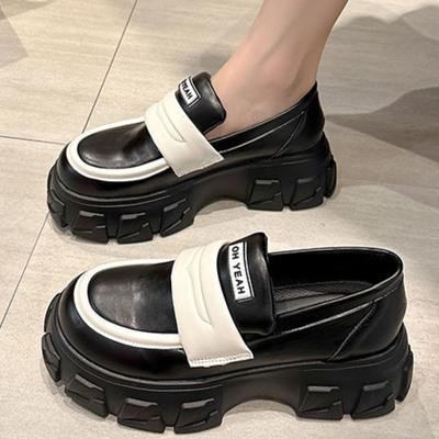 Неглубокий носок повседневная женская обувь слипоны осенние оксфорды женская обувь мокасины с мехом британский стиль сабо платформа круглая