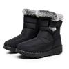 Women's Winter Boots Fur Lined Snow Boots Outdoor Slip-On Thick Warm Plush Lined Ankle Booties Waterproof High-Top Shoes Plus Size for Female