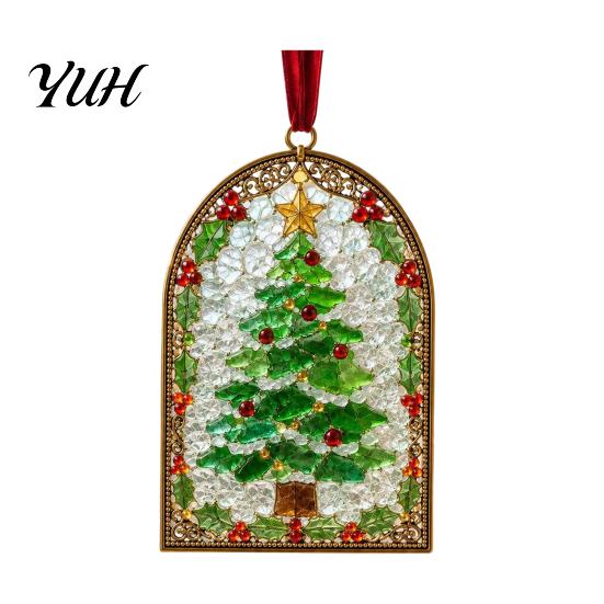 Home Aesthetic Gift Christmas Sea Glass Sun Catcher, Acrylic Hanging Ornament for Bedroom Wall Decoration Holiday Decor, Festive Window Garden