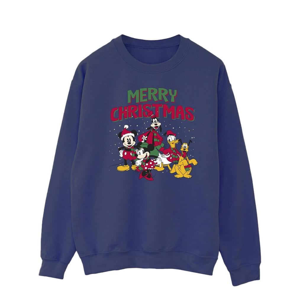 Disney Mens Mickey Mouse Merry Christmas Characters Sweatshirt