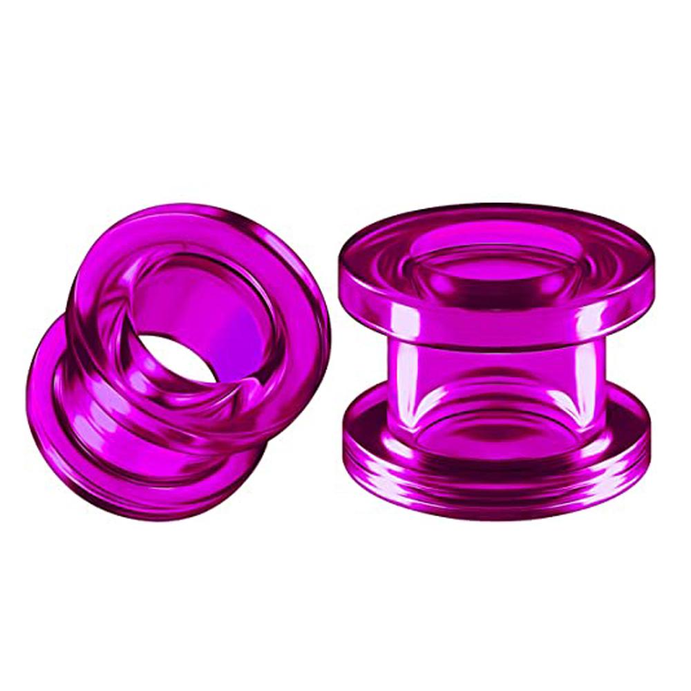 Силиконовый Double Flared Тоннель для Пирсинга Уха Растяжки для Ушей Серьга Мочка Уха Акриловый Внешний Flesh Tunnel Фиолетовый