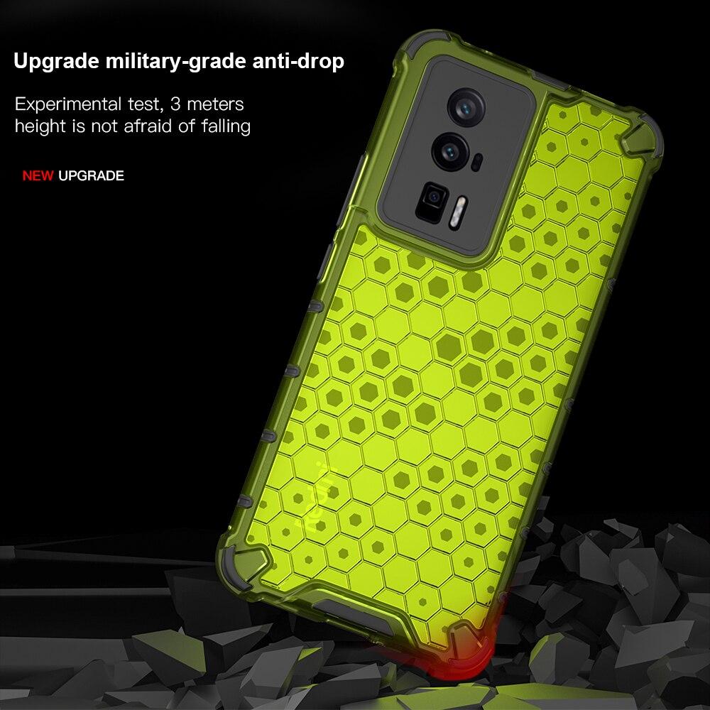 KEYSION Противоударный защитный чехол для Xiaomi POCO F5 Pro, мягкий силикон + ПК, прозрачная сотовая задняя крышка для телефона POCO F5 Pro 5G