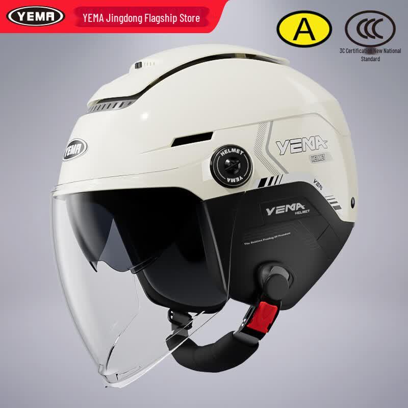 YEMA 370S Всесезонный мотошлем-половинка с двойным визором для мотоциклов и электровелосипедов