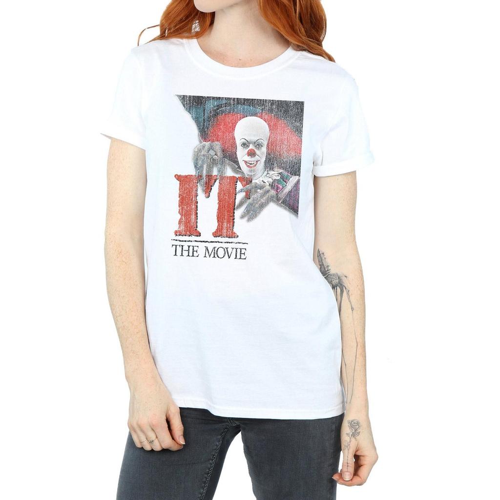 It (1990) Womens/Ladies Distressed Poster Cotton Boyfriend T-Shirt