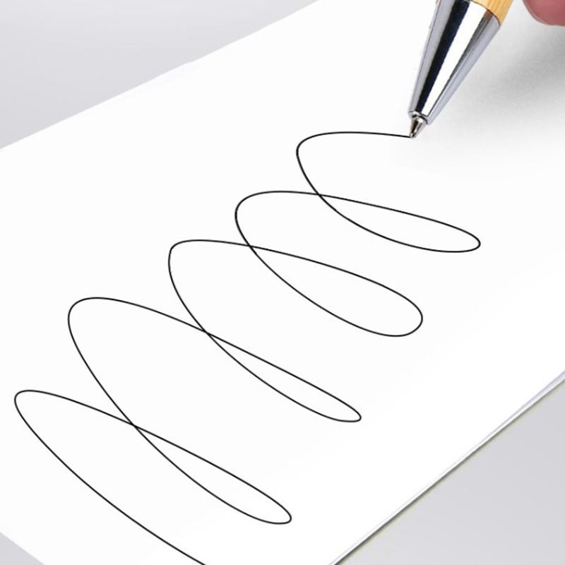 Набор из 10 шт., шариковая ручка из бамбукового дерева, наконечник 1,0 мм, синие, черные чернила, офисные, школьные канцелярские принадлежности, бизнес-зажим, шариковая ручка для подписи