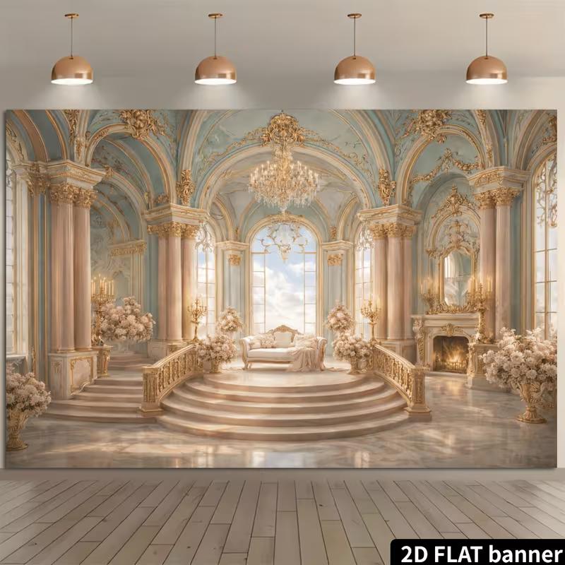 2D Роскошный Европейский Замок Бальный Зал Девичник Фотофон