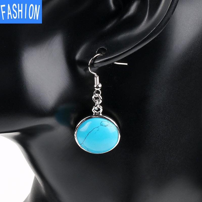 Простые стильные круглые серьги, модные серьги с натуральными кристаллами, женские серьги с рыболовным крючком