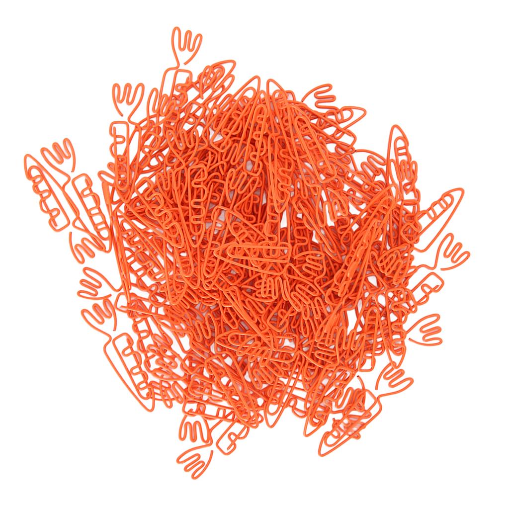 100 шт. скрепок в форме морковки, портативные, милые, забавные, металлические скрепки для организации файлов H