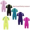 Kids Girls Short Sleeves One-piece Shorty Wetsuit Swimsuit Swimwear Bathing Suit Rash Guard