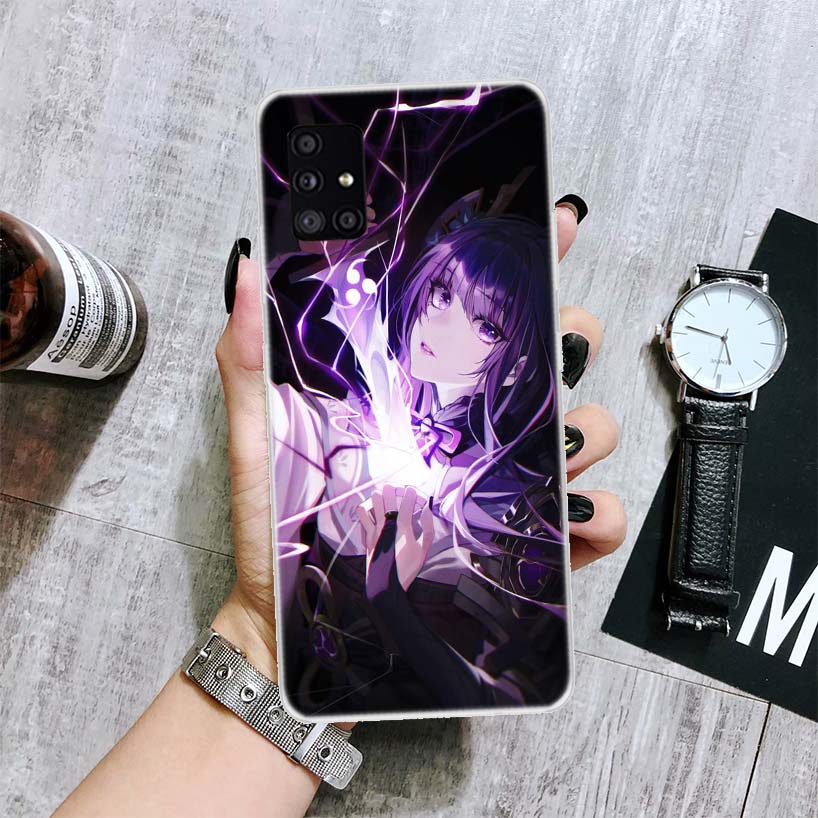 Raiden Shogun Genshin Impact Phone Case For Samsung Galaxy A52 A32 A22 A12 A02S A50S A30S A51 A31 AA71 Note 20 Ultra 10 S10 Plus