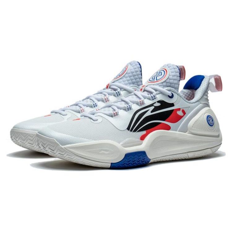 Li Ning Flash 9 Basketball Shoes Men Sneakers White Red ABPT001-4