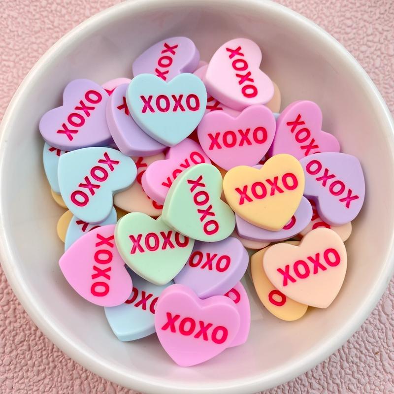10 шт. Новые Милые Мультяшные Серия XOXO Любовь Плоская Основа Украшение Бижутерия Банты Аксессуары