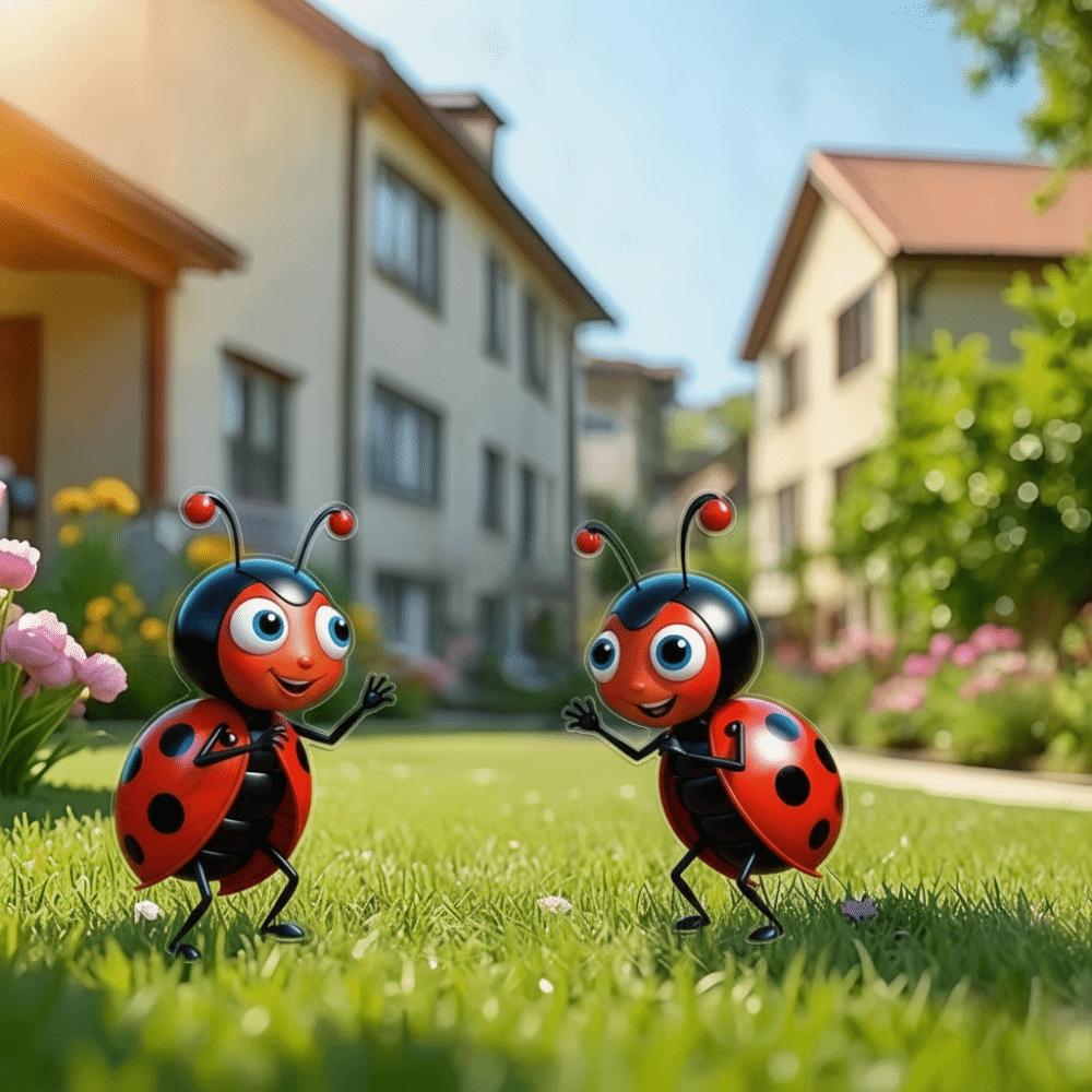 2D Flat Garden Decor Acrylic Potted Decoration Yard Decor Insect Decoration Flower Pot