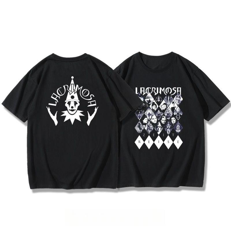 Lacrimosa Футболка с полосой в виде слезы, короткий рукав, унисекс и женская, летняя, симфо-метал, готик-рок, тренд, половина рукава