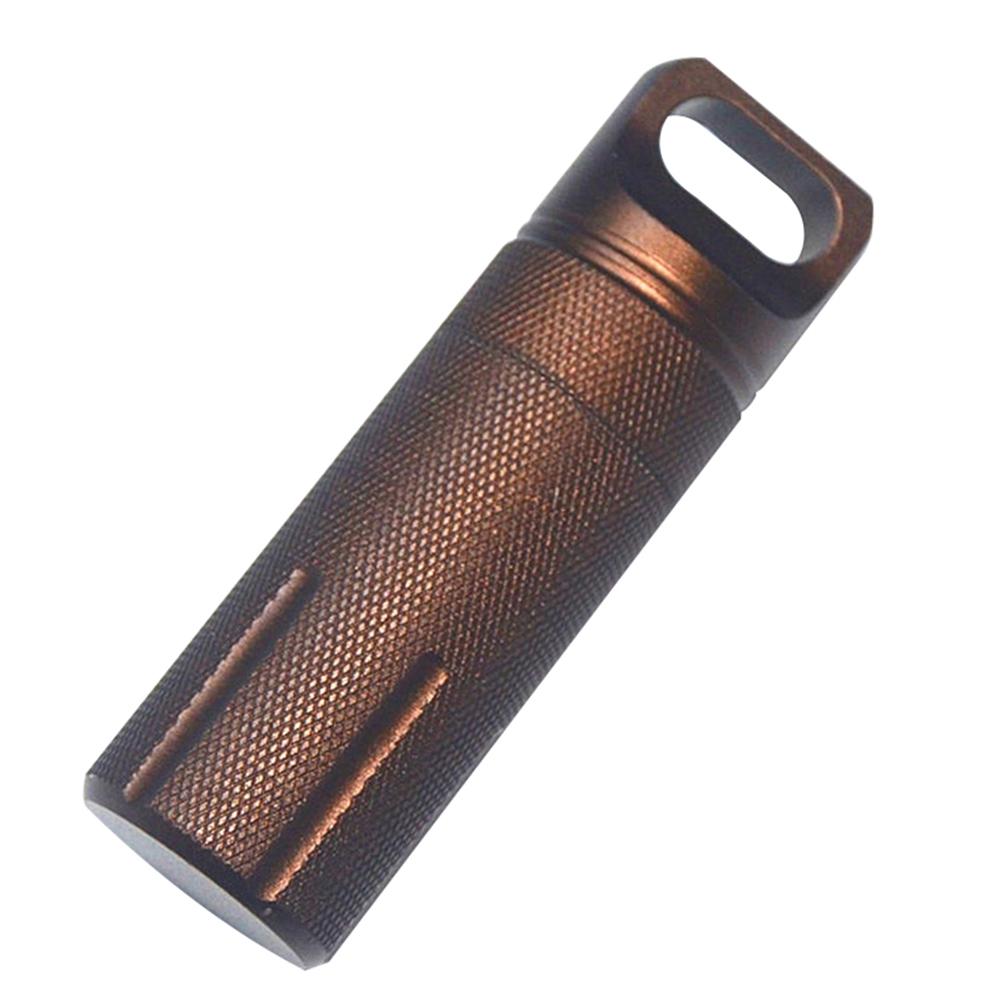 Компактный водонепроницаемый контейнер-капсула из алюминиевого сплава с рифленой рукояткой для активного отдыха