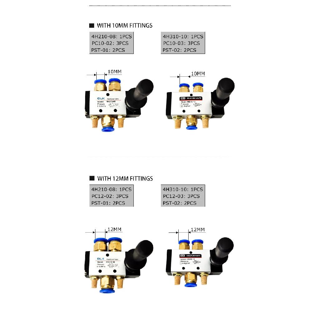 5/2 Way Pneumatic Air Hand Lever Operated Valve Manual Control 2 Position 3 5Port Push-Pull 3H210-08 4H210-08 4H410-15