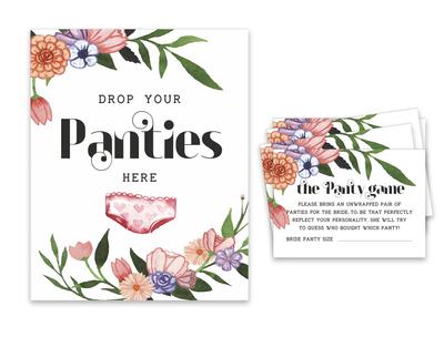 Inkdotpot Девичник, девичник, игра «Сбрось свои трусики», цветочная игра «Девичник», 1 знак, размер 30