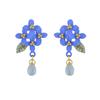 Sweet Girl Ear Jewelry Blue Color Flower Earrings New Pendant Earrings  Gift