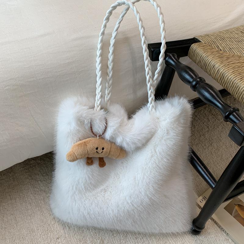 Осень новая плюшевая сумочка простая модная пушистая женская сумка высокая ценность модная сумка на плечо сумка