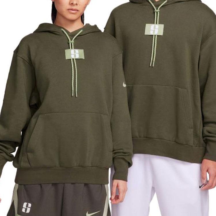 Nike Логотип Буква Бирка Женский Толстовка С Капюшоном На Шнурке Зеленый FJ4450-325