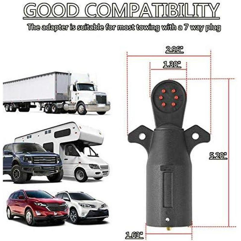 US RV Camper 7 Pin Connector Tester Trailer Truck 12V Black Turn Brake Light Circuit Signal Tester RV Plug Car Accessories