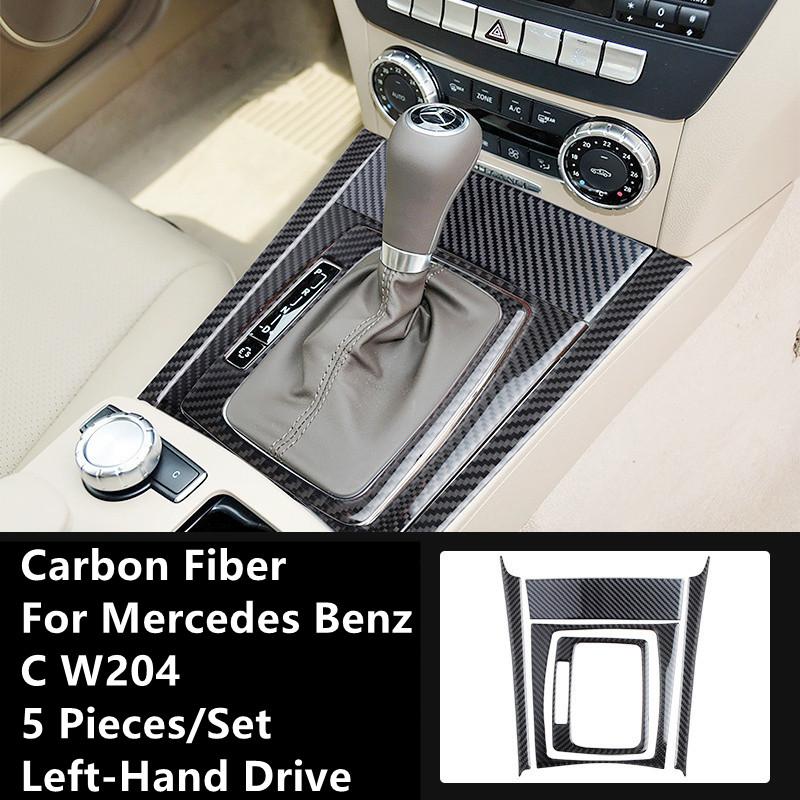 Углеродное волокно, модификация салона автомобиля, накладка, полоски, декоративные наклейки для Mercedes Benz C W204, внутренняя отделка автомобиля
