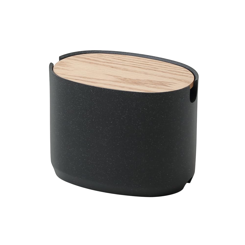 ideaco Cable Box Desktop 18cm x 12cm x Oval Box Cable Storage Stone Sand Black (W) (D) 13.5cm (H)