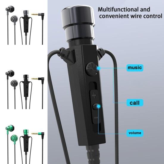 Музыкальные наушники с микрофоном, многофункциональное проводное управление, разъем 3,5 мм, стереофонический объемный звук, HD-совместимый переносной портативный телефон для звонков