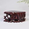 Fan-shaped Stone Base, Solid Wood Carving Ornament Base, Wooden Base for Home Decoration