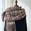 Scarf For Women, Autumn And Winter, High-End Feeling, Imitation Cashmere Plaid Tassel Shawl, Student Thick And Warm Scarf