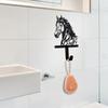 Black Horse Wall Hook Key Hanger with Horse Silhouette Wall Mounted Iron Hook Entryway Organizer