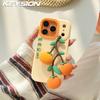KEYSION Милый 3D Мультяшный 3D Брелок-Хурма Чехол для Телефона для iPhone 13 14 15 16 17 Pro Max Мягкий Силиконовый Ударопрочный Задний Чехол
