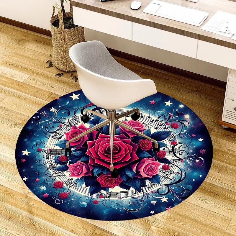 1pc Office Carpet Chair Mats Rose Symphony in Stars Perfect for Decorating Office Chairs, Living Rooms, Or Bedrooms