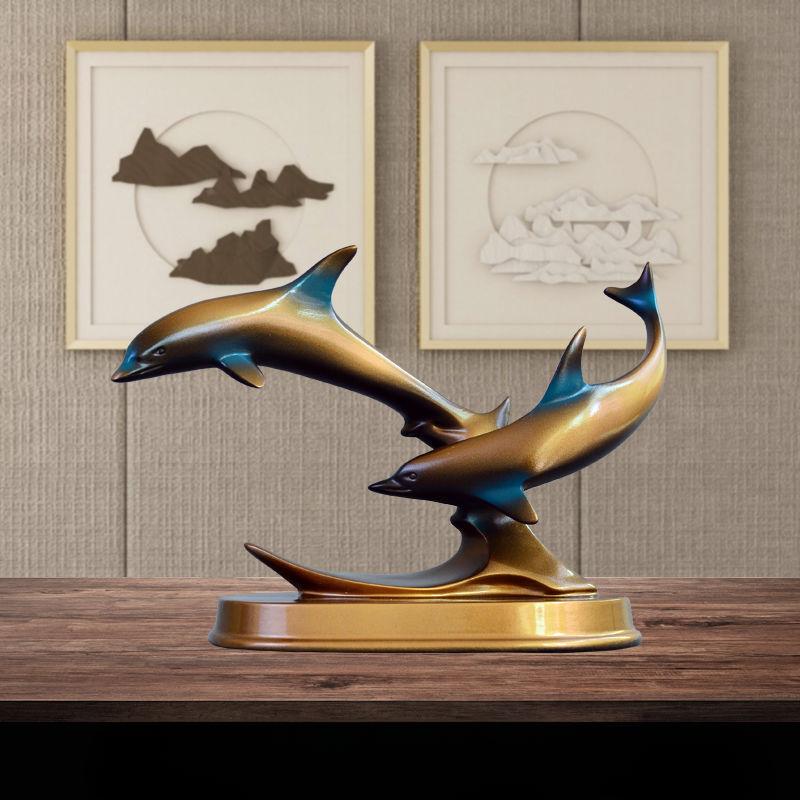 Украшения в виде дельфинов в скандинавском стиле, аксессуары для дома, украшение для гостиной, винный шкаф, современное простое, креативное украшение из смолы