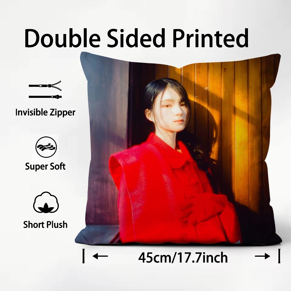 Kpop Singer GGyubin Cushion Cover Plush Fabric Soft DoubleSided Printed Sofa Warm Winter Home Child Gift Pillow Case