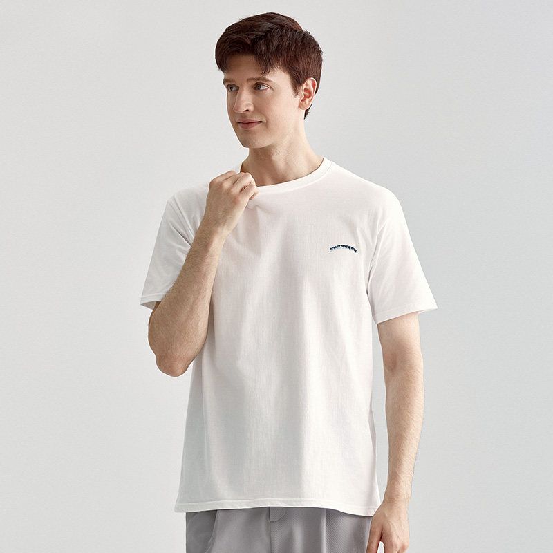 Thousand Paper Cranes Men's Short-Sleeved T-Shirt, Men's Summer Pure Cotton 2024 New Trendy Three-Dimensional Letter Print Top 21966