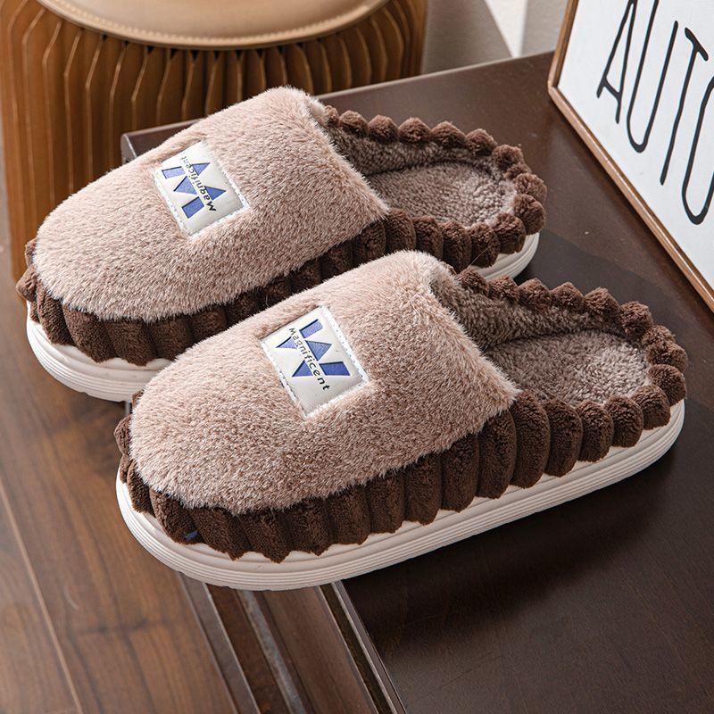 Мужские лаконичные большие размеры 48/49/50 зимние теплые тапочки плюшевые домашние мягкие удобные тапочки унисекс новые