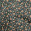 Cotton Flex Dark Teal Blue Fabric Asian Suzani  Sewing Material Print Fabric By The Yard 40 Inch
