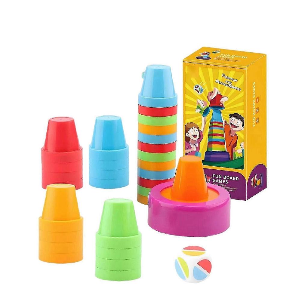 Tabletop Competitive Cup Stacking Game, Color Stacking Challenge Game, Speed Cup