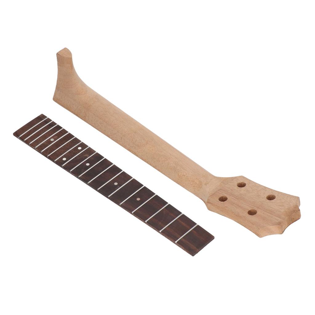 Ukulele Fretboard Neck Set Rosewood Okoume Wood Fingerboard Replacement for 4 String Musical