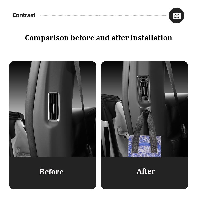 Hidden Trunk Hook For Tesla Model YL 6-Seater ABS Rear AC Air Vent Hook Rear Air Conditioning Vent Grille Storage Hook Organizer
