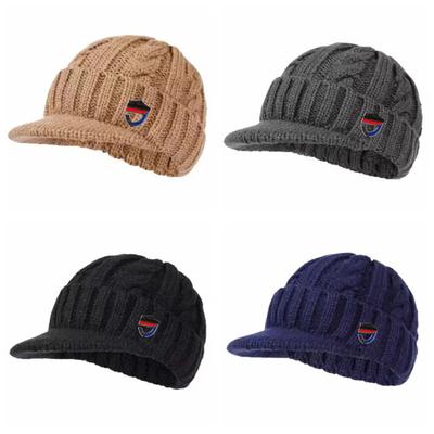 Зимняя теплая шапка-бини, спортивная шапка, повседневная конструкция, эластичная вязаная шапка для головы с тепловой подкладкой для мужчин среднего возраста и пожилых людей