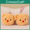 Adorable Plush Bear Keychain Coin Purse With Cute Cartoon Design In White And Pink