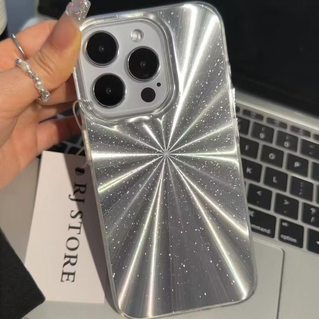 Роскошный Чехол для Телефона с Лазерным Блеском и Узором Camlet Для iPhone 17 Air 11 12 13 14 15 Pro Max Plus Ударопрочный Бампер Чехол