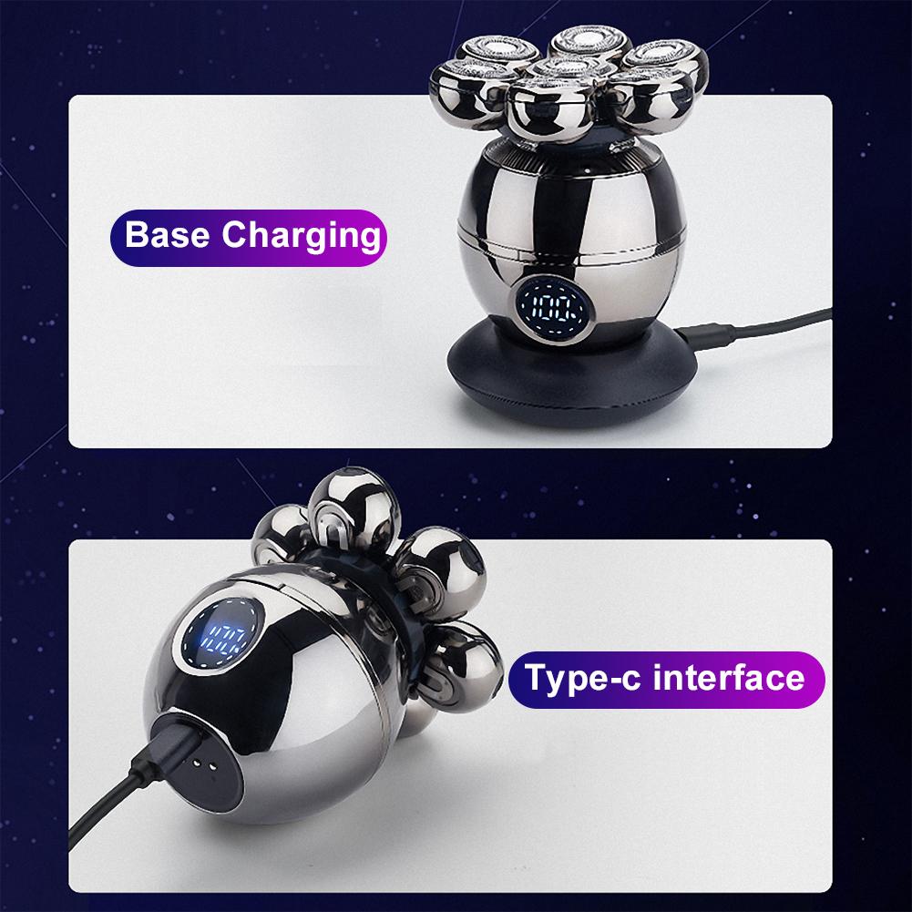 7D Electric Head Shaver for Bald Men - Modern Design Head Shavers - Electric Men's Grooming Kit Anti-Pinch Cordless and Rechargeable CDN