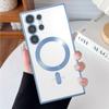 Original Wireless Magnetic Plating Clear Cover For Samsung Galaxy S24 S23 S22 S21 S20 FE Ultra Plus Note 20 Ultra MagSafe Case