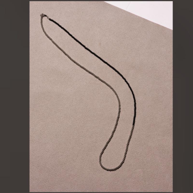 Персонализированная Модная Уникальная Черная Агатовая Контрастная Цветом Серебряная Пшеничная Бусина Жемчужная Нить Нишевый Дизайн Высококачественное Ожерелье Женское