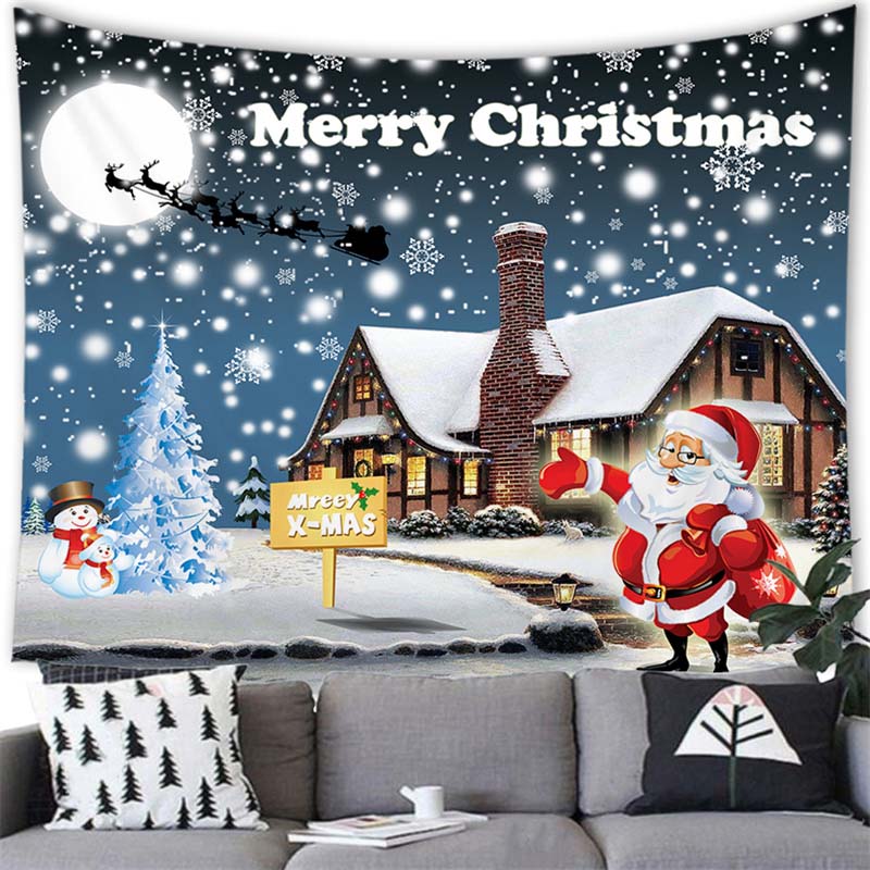 С Рождеством гобелен настенный Санта-Лось Снеговик украшения гобелен Рождественское украшение дома фон настенный гобелен