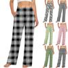 Женские повседневные модные брюки с клетчатым принтом Повседневные брюки
