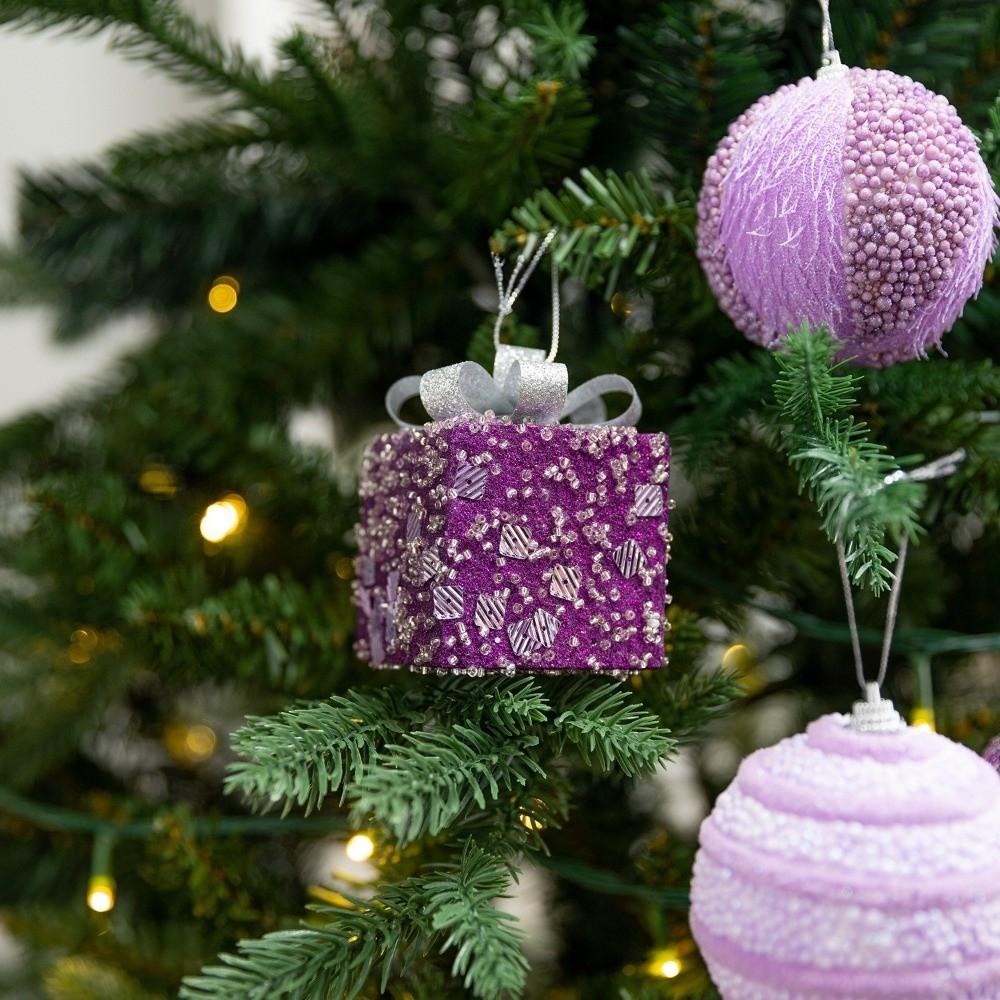 Glitter Coated Christmas Ornament Balls Foam Christmas Pendant Christmas Tree Decor